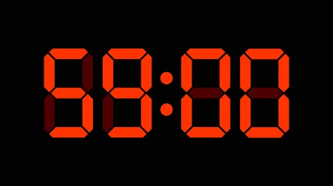Digital countdown of 60 seconds with regular hundredths, red with marks - 60fps Stock Footage 51912491