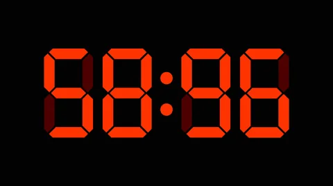 Digital countdown of 60 seconds with regular hundredths - Red with marks - 30fps Stock Footage 51925750