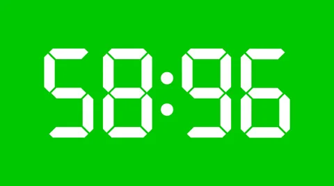 Digital countdown of 60 seconds, regular hundredths - Green screen - 30fps Stock Footage 51971479