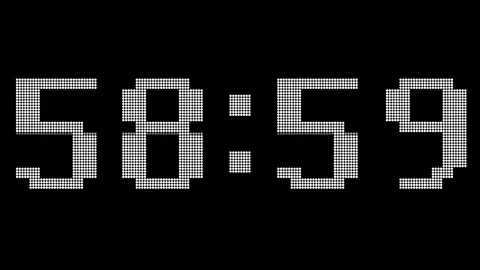 Digital countdown from 60 to zero. LED display. Gold Numbers Stock Footage 110406619