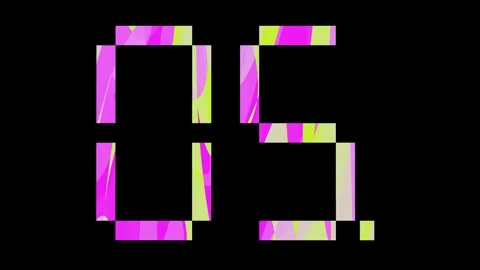 Digital countdown in acid style footage. Stock Footage 246603445
