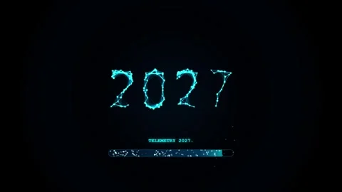 Digital countdown clock 2027 with loading bar on dark background motion gra.. Vidéo 344309360