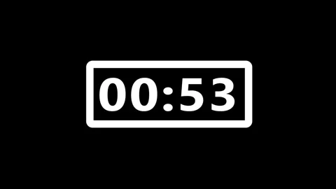 Digital countdown clock 60 to 0 second. Video stock 332140350