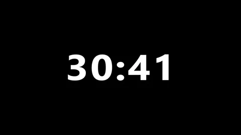 Digital countdown clock on black screen. Vidéo 332089957