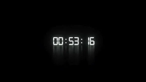 Digital countdown clock with white and red led numbers Stock-Footage 333836646
