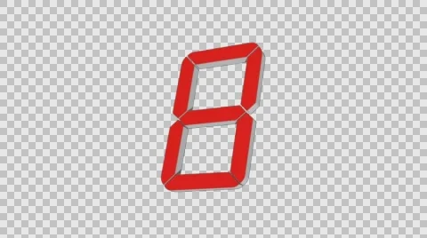 Digital Countdown Counter. PNG + Alpha Stock Footage 62057422
