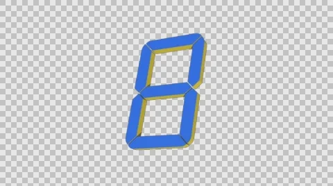 Digital Countdown Counter. PNG + Alpha Stock Footage 62057428