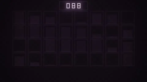 Digital countdown display with empty boxes and animated Stock Footage 338228456