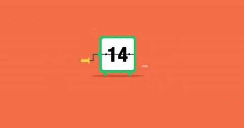 Digital Countdown Number Animation Stock Footage 144121563