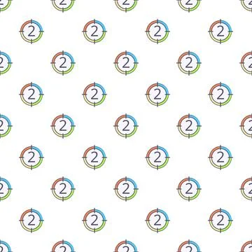 Digital countdown number two timer seamless pattern 스톡 일러스트