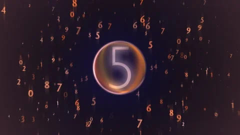 Digital Countdown Orb Floating Numbers, Futuristic Data Sphere Burst Stock-Footage 322595905