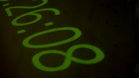 Digital countdown projected onto the floor Stock Footage 103367078