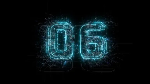 Digital countdown timer 10 sec against black background Stock Footage 327055346