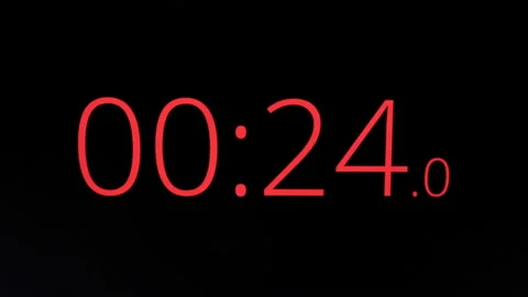 Digital Countdown Timer 30 Seconds On Black Background. Stock Footage 218602038