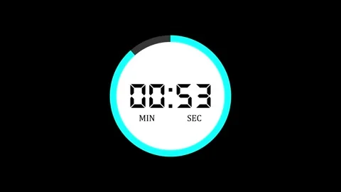 Digital countdown timer animation of 1 minutes on Black background, 1 minut.. Stock Footage 306756065