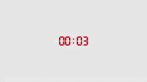 Digital countdown timer animation from 5 to 0 seconds, countdown video Stock Footage 296674272