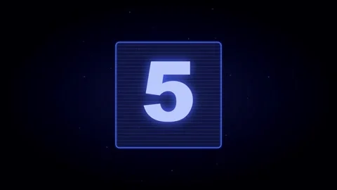 Digital countdown timer animation on dark background Stock Footage 345012726