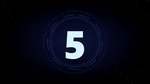 Digital countdown timer animation with futuristic HUD elements Stock Footage 345012723