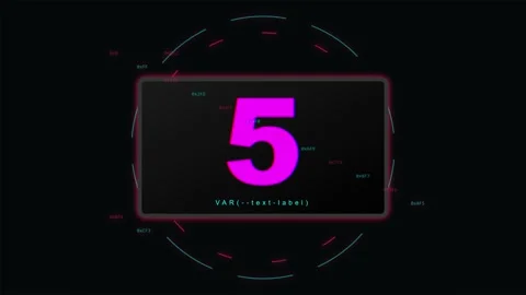 Digital countdown timer animation with pink numbers Stock Footage 345344619