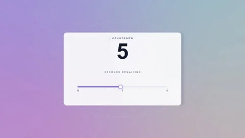 Digital countdown timer animation with progress bar interface Stock Footage 346737260