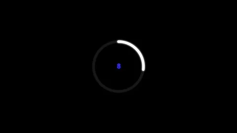 Digital countdown timer with blue number four and white loading ring. Syste.. Stock Footage 337023119