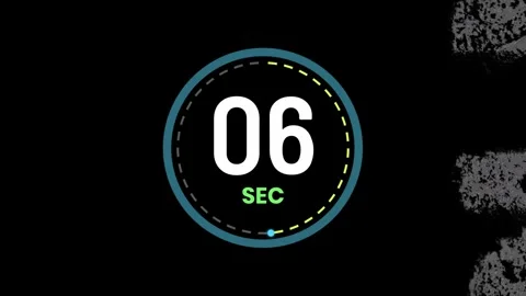 Digital countdown timer with a circular progress bar counting down nine seconds Stock-Footage 346215536