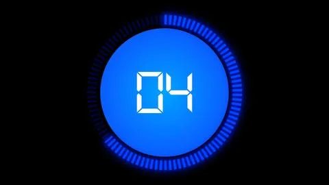 Digital Countdown Timer count, Number four Illustrazione stock
