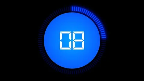 Digital Countdown Timer count, Number eight Illustrazione stock