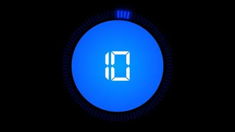 Digital Countdown Timer count, Number ten Stock Illustration