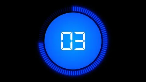 Digital Countdown Timer count, Number three イラスト素材