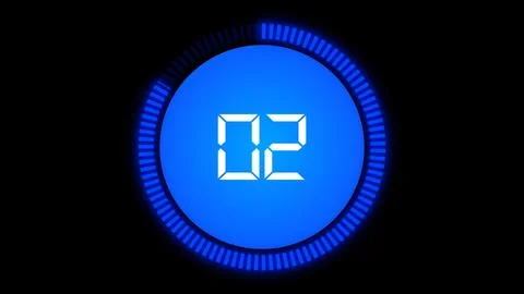 Digital Countdown Timer count, Number two Illustrazione stock
