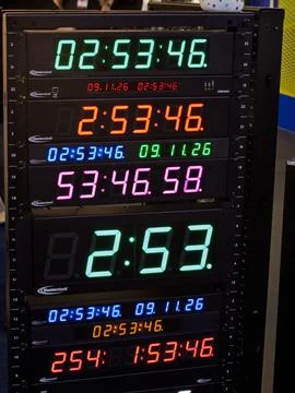 Digital Countdown Timer Display with Multiple Formats Stock Photos