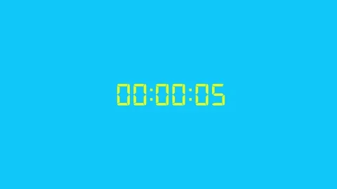 Digital countdown timer displaying ten seconds to zero with yellow numbers .. Stock Footage 341228896