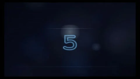 Digital Countdown Timer from Eight to Zero on Dark Blue Abstract Bokeh Video stock 340023000