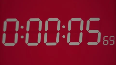 Digital countdown timer. Electronic stopwatch close-up. Stock Footage 239023981