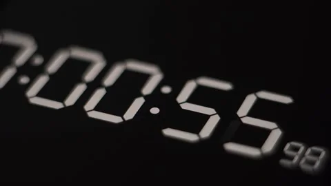 Digital countdown timer. Electronic stopwatch close-up. Stock Footage 239101081