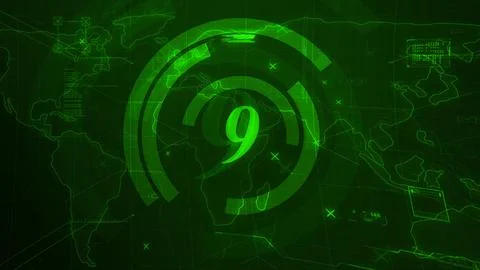 Digital Countdown Timer on Futuristic Interface Stock Photos