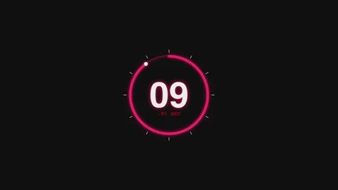 Digital Countdown Timer, Futuristic Numbers and Clock Motion Graphics Video stock 347163046