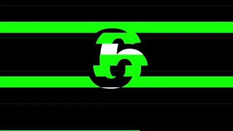 Digital countdown timer with glitch distortion effect Stock Footage 345182264
