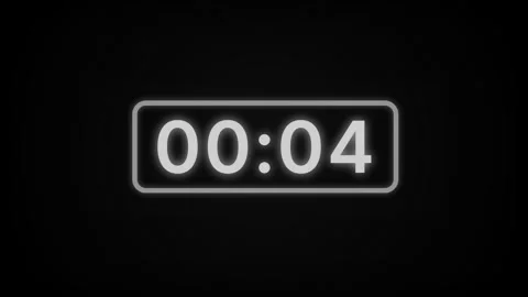 Digital Countdown Timer with Glitch Effect on Black Background Modern Techno Stock Footage 336617898