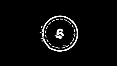 Digital countdown timer with glitch effect on black background Stock Footage 339406801