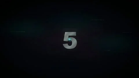 Digital Countdown Timer with Glitch Effect and Blurred Numbers on Dark Stock Footage 340022984