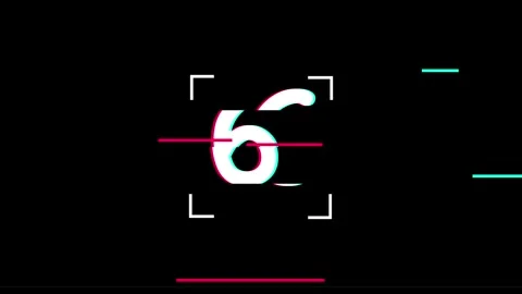 Digital countdown timer with glitch effect on black background Stock Footage 345182271