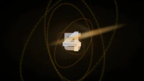Digital Countdown Timer with Glowing Golden Orbital Rings on a Dark Cinematic 库存影片 340022484