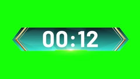 Digital countdown timer graphic overlay featuring metallic hexagonal frames on Stock Footage 340940615