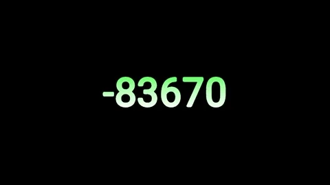 Digital countdown timer, Green negative numbers, Minimal motion background Stock Footage 337617085