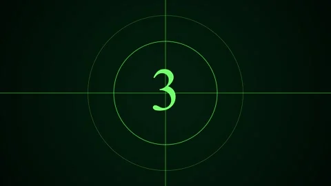 Digital Countdown Timer with Green Numbers on Black Background in Cinematic.. Video stock 342507777