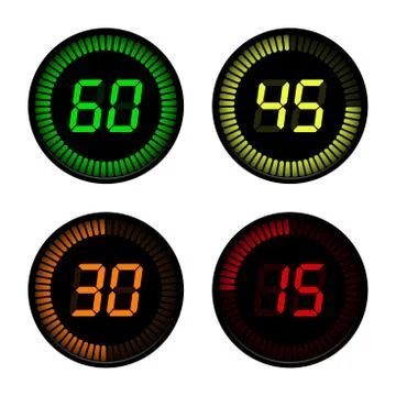 Digital countdown timer Illustrazione stock