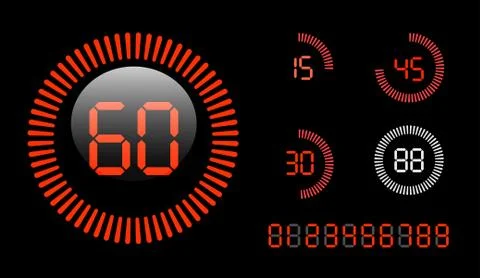Digital countdown timer Illustrazione stock