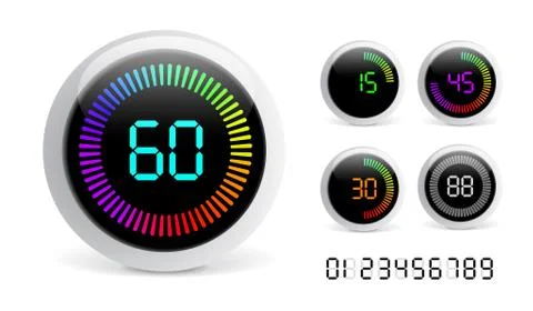 Digital countdown timer Stock Illustration